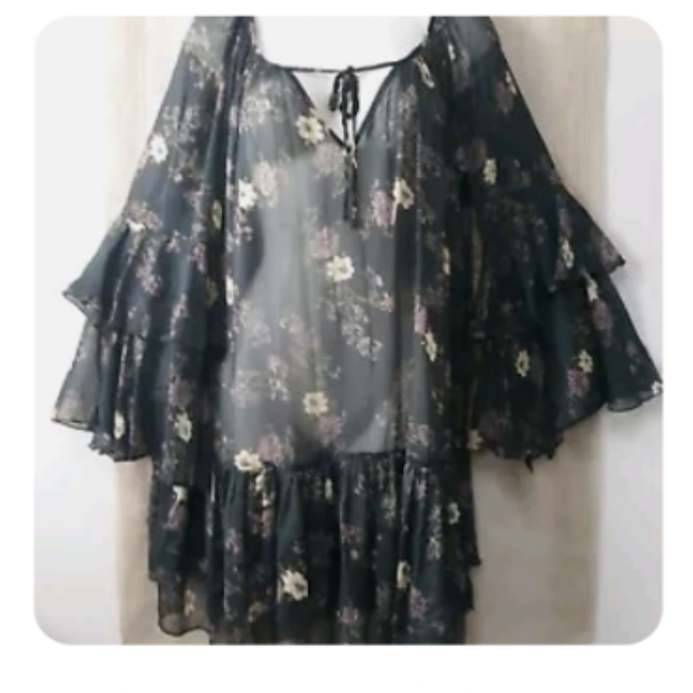 Ruffle Free People boho top Small